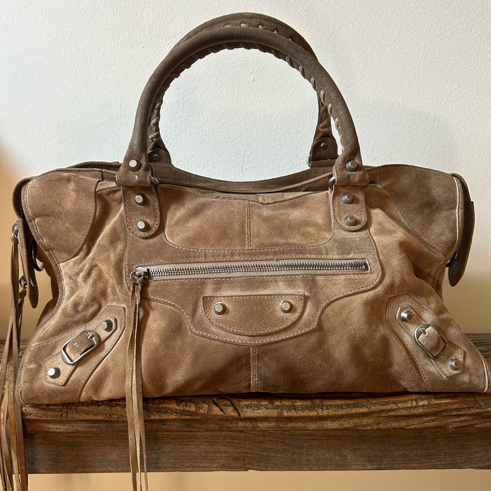 Balenciaga Suede City Bag